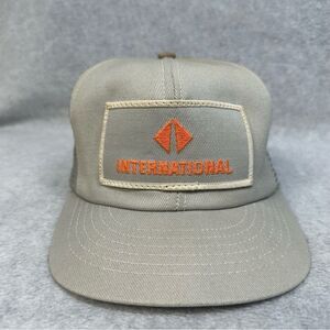 International Trucker Hat Cap Adult Mesh Snapback Beige Adjustable Causal Work